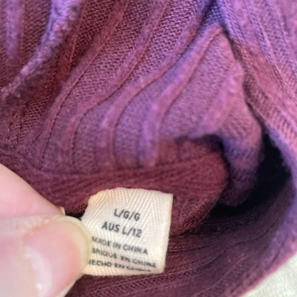 Roxy Snuggly Burgundy Ribbed Hoodie Top